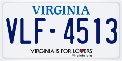 VA license plate VLF4513