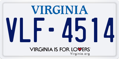 VA license plate VLF4514