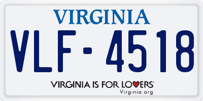 VA license plate VLF4518