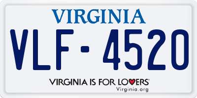 VA license plate VLF4520