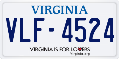 VA license plate VLF4524