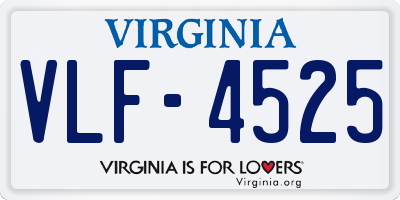VA license plate VLF4525