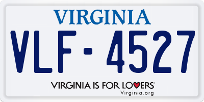 VA license plate VLF4527