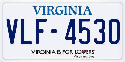 VA license plate VLF4530