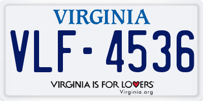 VA license plate VLF4536