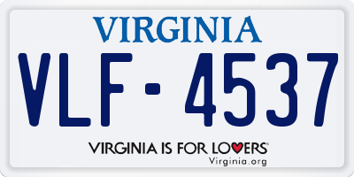 VA license plate VLF4537