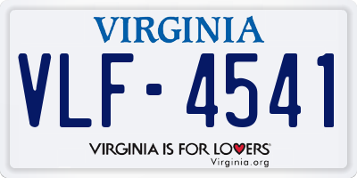 VA license plate VLF4541