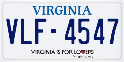 VA license plate VLF4547