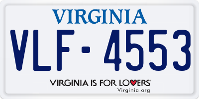 VA license plate VLF4553