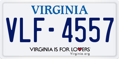 VA license plate VLF4557
