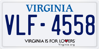 VA license plate VLF4558