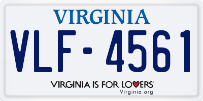 VA license plate VLF4561