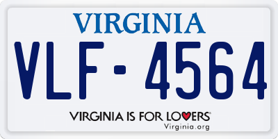 VA license plate VLF4564