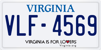 VA license plate VLF4569