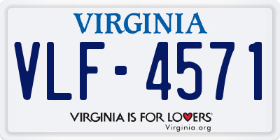 VA license plate VLF4571