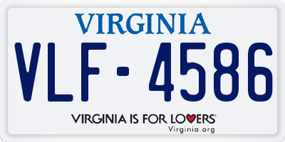 VA license plate VLF4586