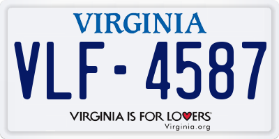 VA license plate VLF4587