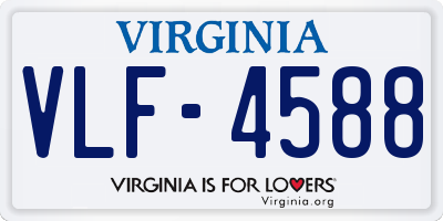VA license plate VLF4588
