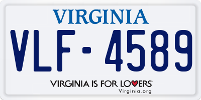VA license plate VLF4589