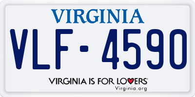 VA license plate VLF4590