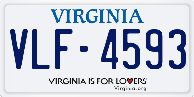 VA license plate VLF4593