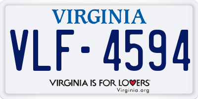 VA license plate VLF4594