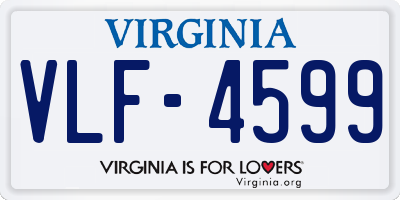 VA license plate VLF4599