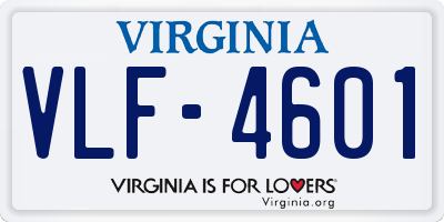 VA license plate VLF4601