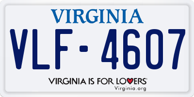 VA license plate VLF4607