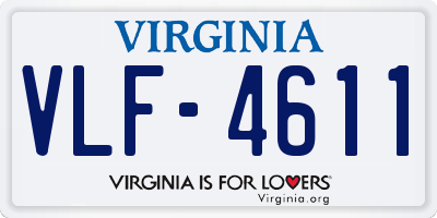 VA license plate VLF4611