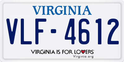 VA license plate VLF4612