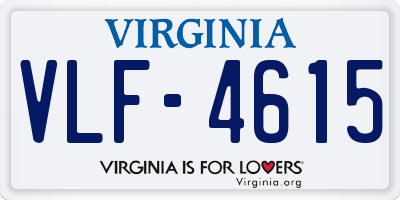 VA license plate VLF4615