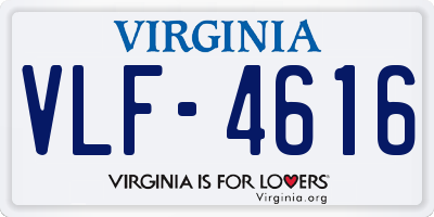 VA license plate VLF4616