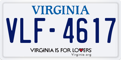 VA license plate VLF4617