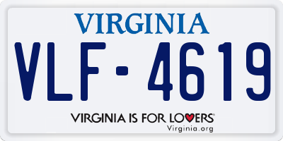 VA license plate VLF4619