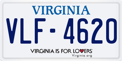 VA license plate VLF4620
