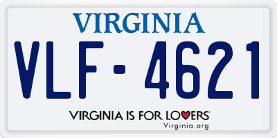 VA license plate VLF4621