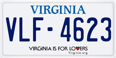 VA license plate VLF4623