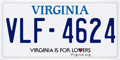 VA license plate VLF4624