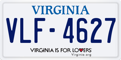 VA license plate VLF4627
