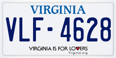 VA license plate VLF4628