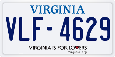 VA license plate VLF4629