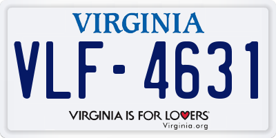 VA license plate VLF4631