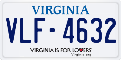 VA license plate VLF4632