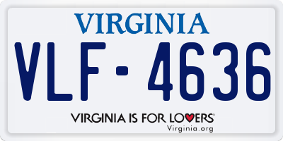 VA license plate VLF4636
