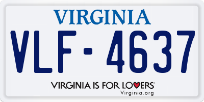 VA license plate VLF4637