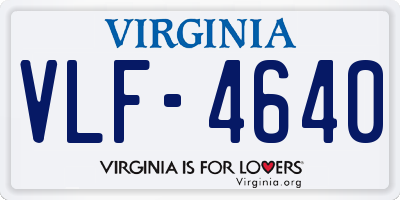 VA license plate VLF4640
