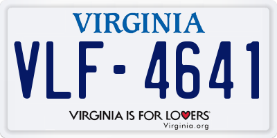 VA license plate VLF4641