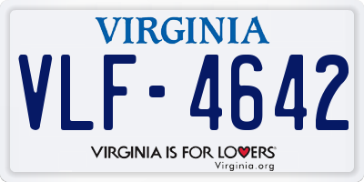 VA license plate VLF4642