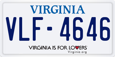 VA license plate VLF4646